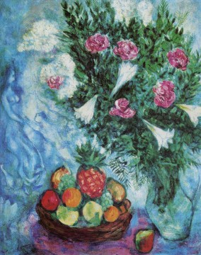 果物と花 現代マルク・シャガール Oil Paintings